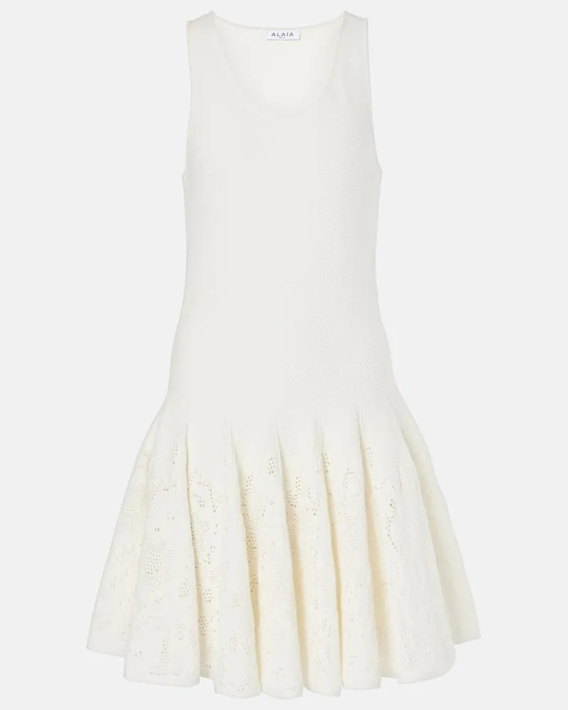Alaïa Alaïa Minikleid Skater aus Spitze Weiß