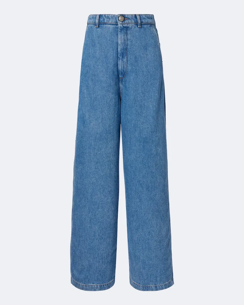 SPORTMAX High-Rise Wide-Leg Jeans Blau