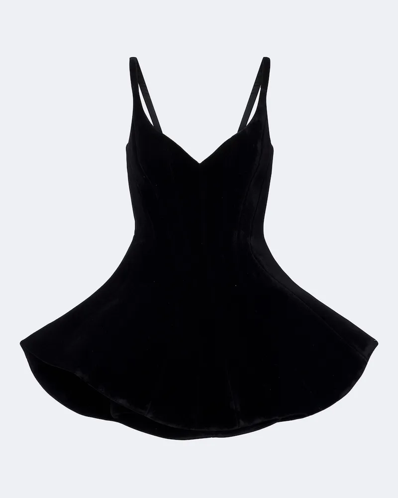 David Koma Minikleid aus Samt Schwarz