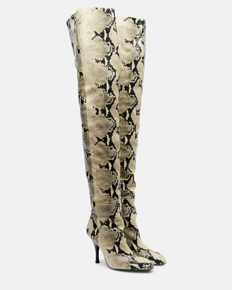 KHAITE Overknee-Stiefel Colt 100 aus Leder Weiß