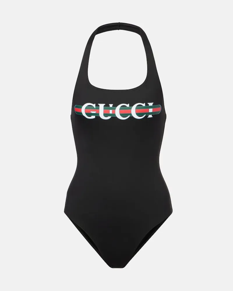 Gucci Badeanzug Web Stripe Schwarz