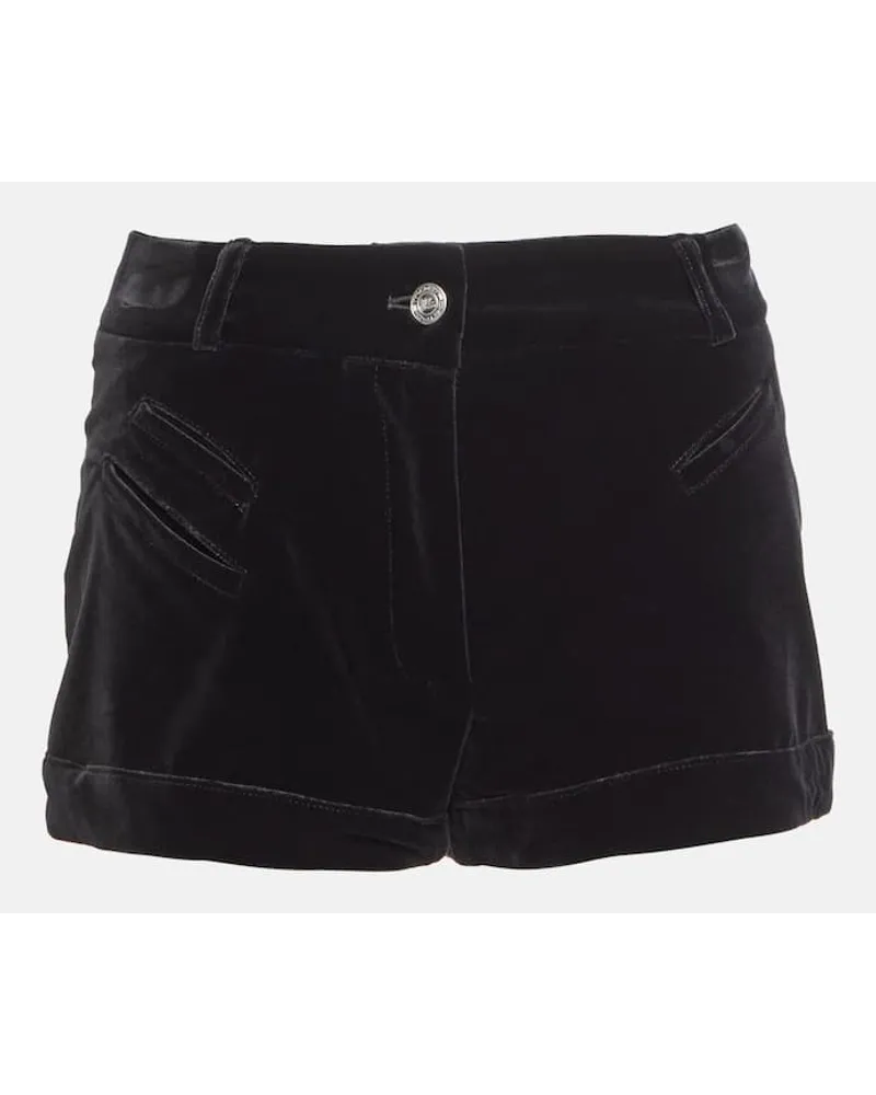 Etro Shorts aus Samt Schwarz