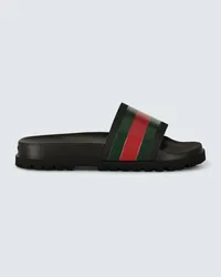 Gucci Pantoletten Web Stripe Schwarz