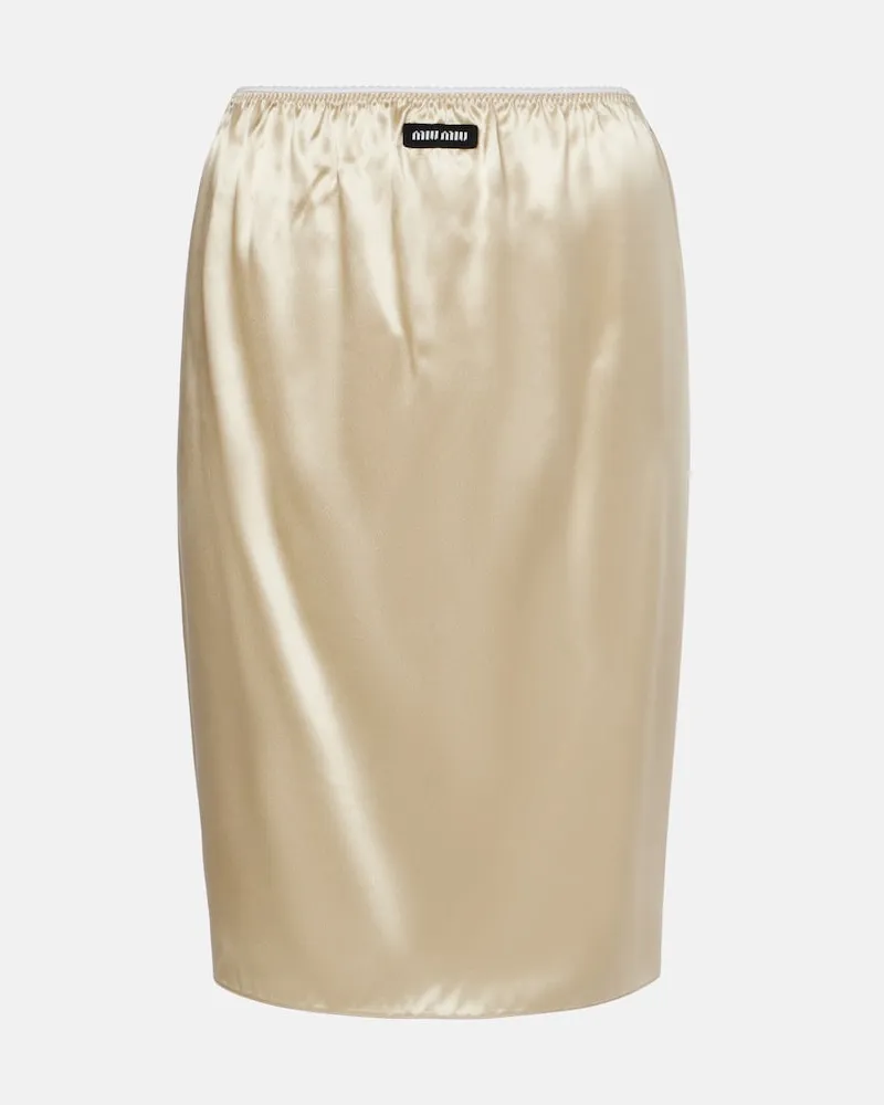 Miu Miu Midirock aus Satin Beige