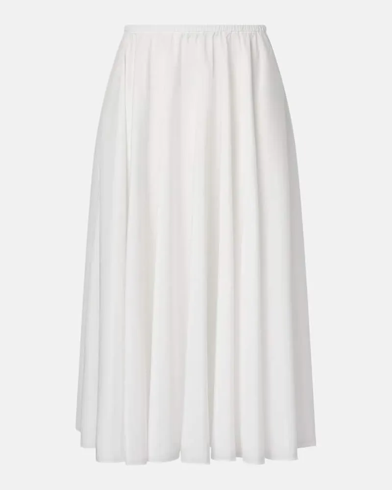 Norma Kamali High-Rise-Midirock Weiß