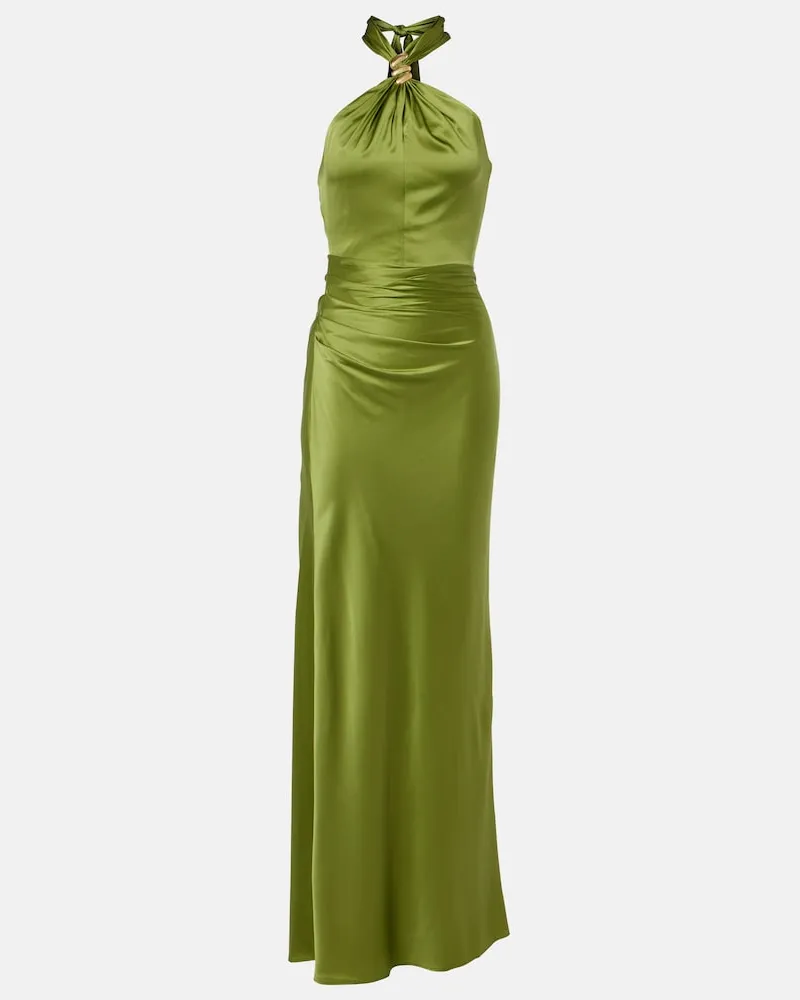 Veronica Beard Robe Izaren aus Satin Grün