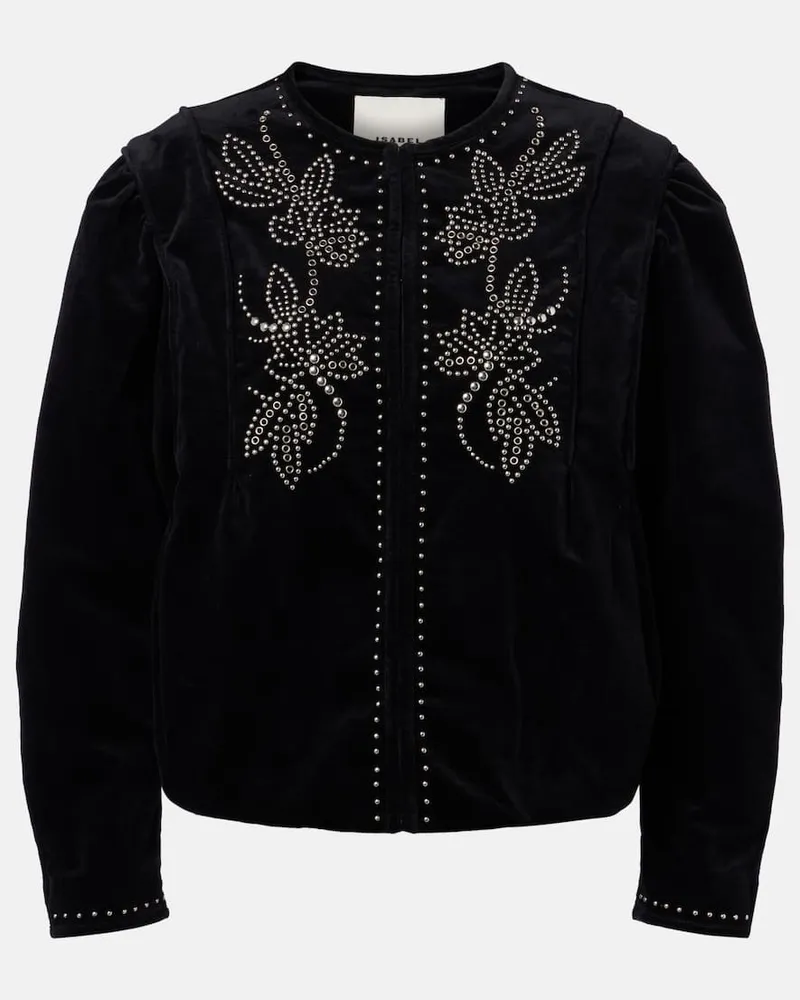 Isabel Marant Verzierte Jacke Pietra aus Baumwolle Schwarz