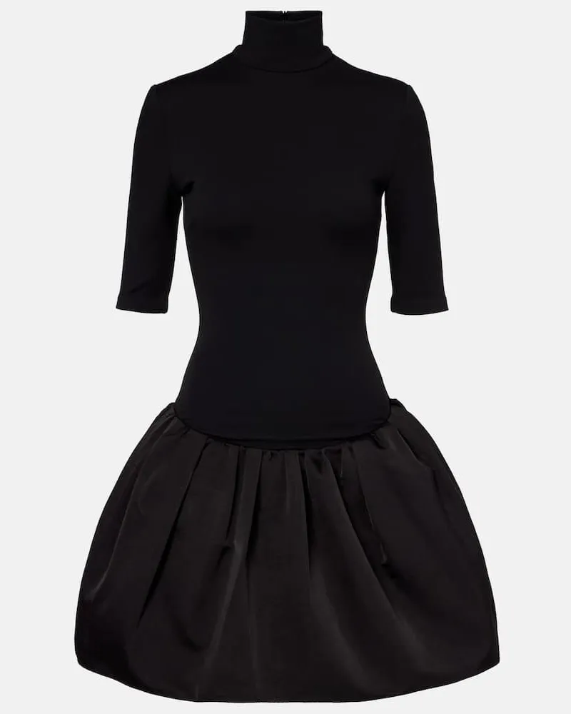 Magda Butrym Minikleid aus Baumwolle und Seide Schwarz