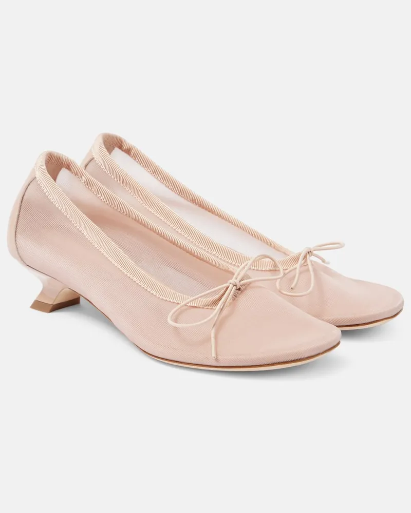 Simone Rocha Pumps aus Mesh mit Leder Beige