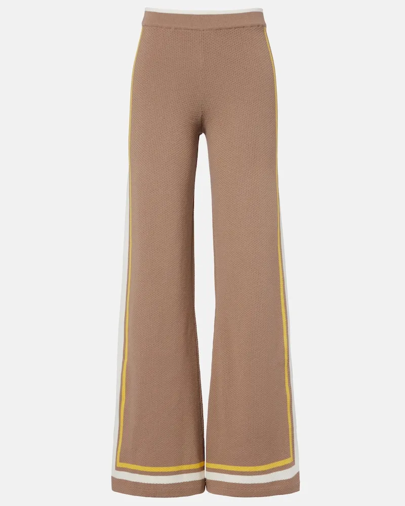 The Upside Weite Hose Veneto Kans aus Strick Beige