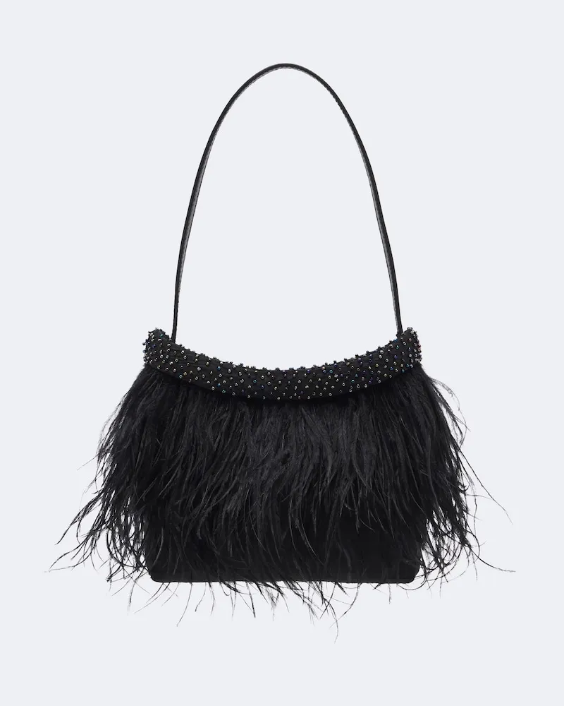 STAUD Schultertasche Winslow mit Federn Schwarz
