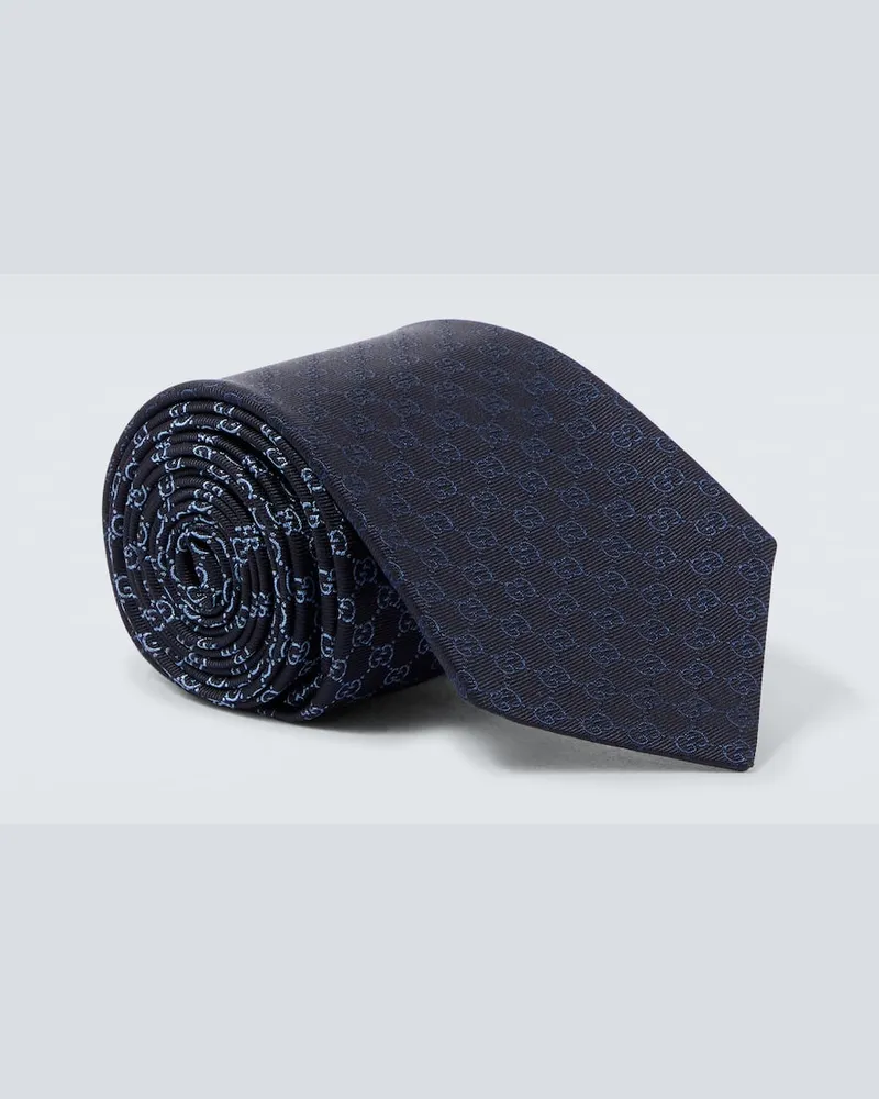 Gucci Krawatte GG aus Seiden-Jacquard Blau