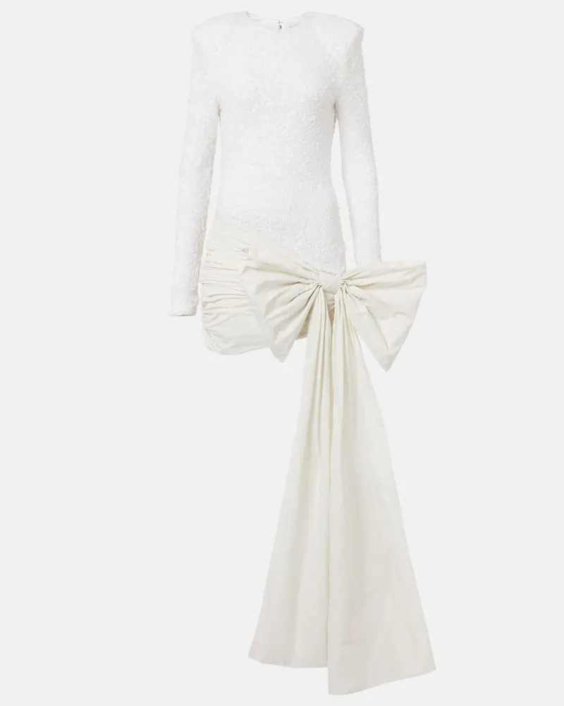 ROTATE Birger Christensen Bridal Minikleid mit Pailletten Weiß