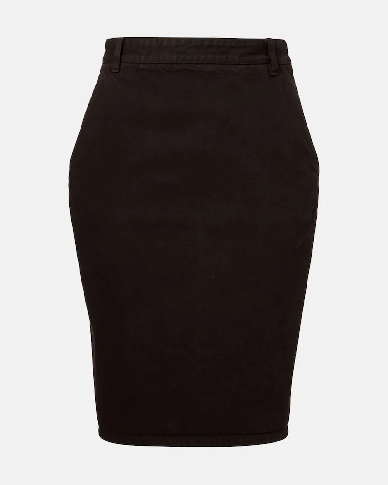 Saint Laurent Bleistiftrock aus Baumwolle Braun
