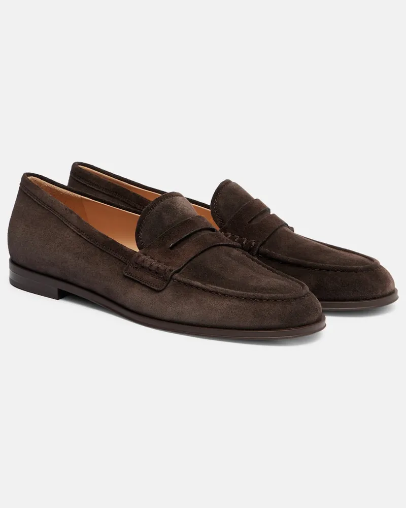 Gianvito Rossi Mokassins Georgie aus Veloursleder Braun