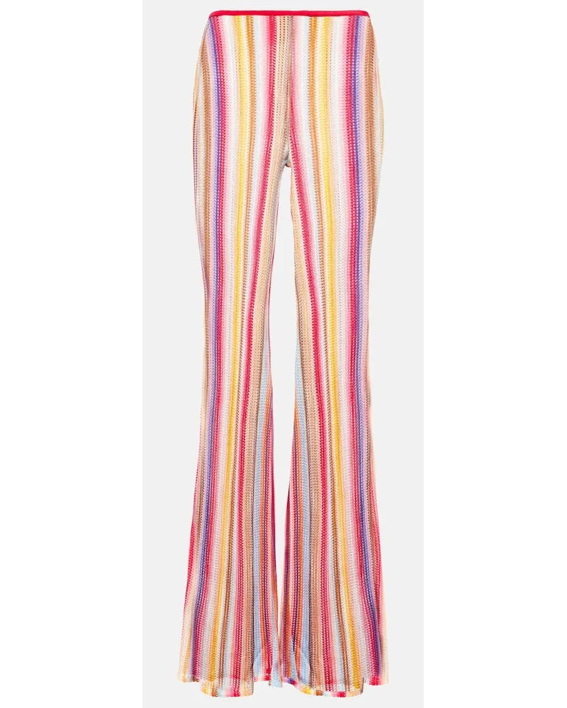 Missoni Low-Rise-Schlaghose aus Häkelstrick Multicolor
