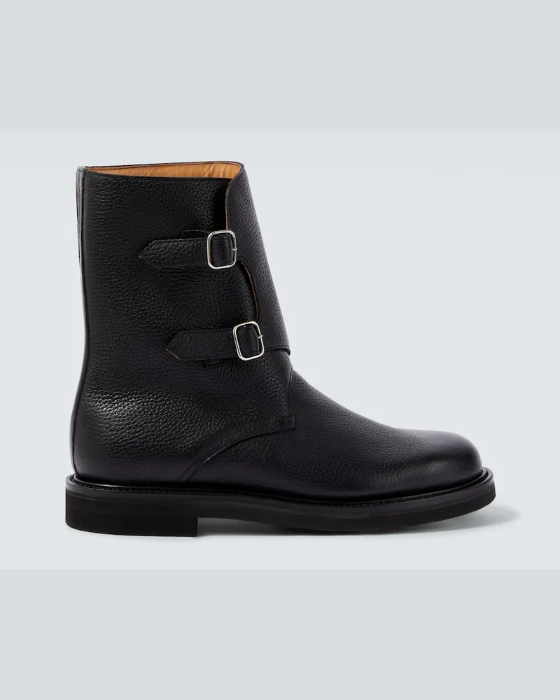AURALEE Bikerstiefel aus Leder Schwarz
