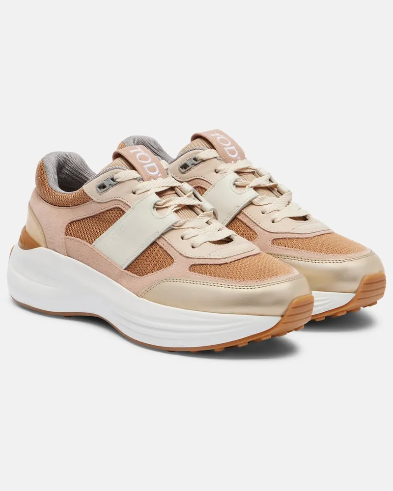 TOD'S Sneakers mit Leder Beige