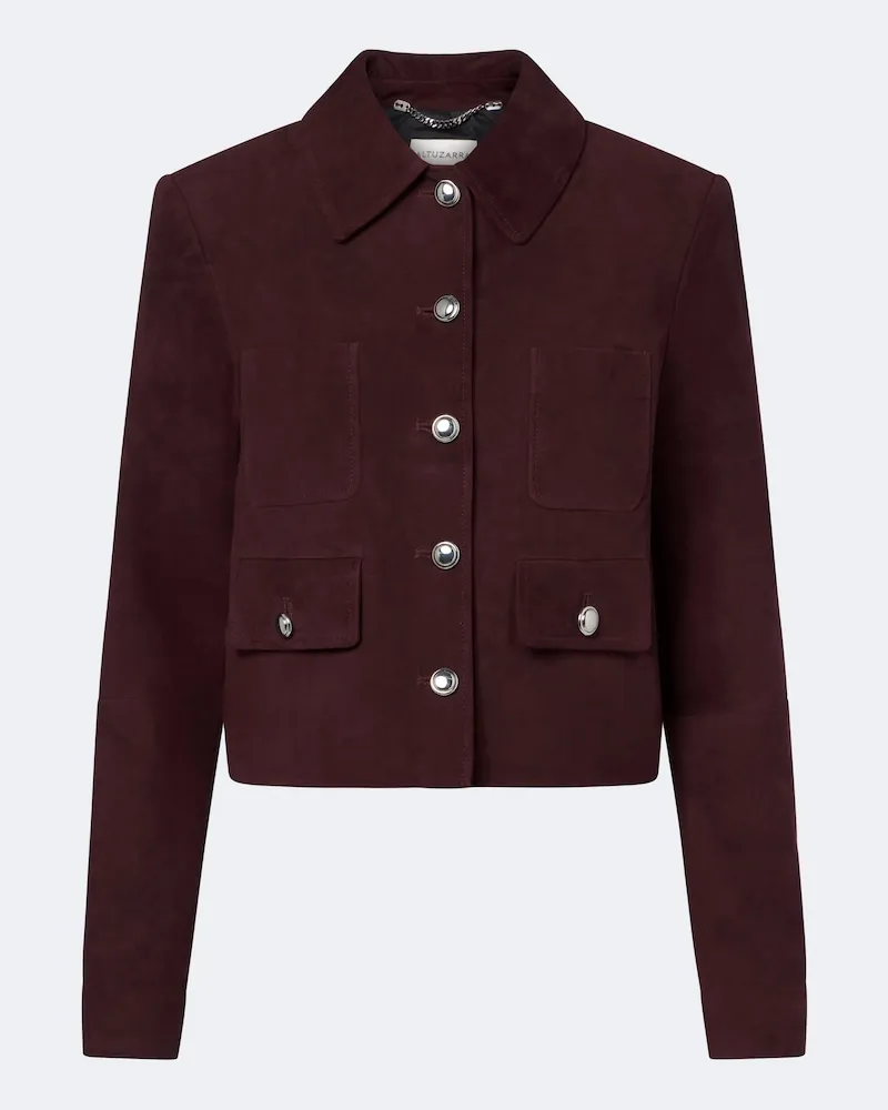 Altuzarra Jacke Astley aus Veloursleder Burgunderrot