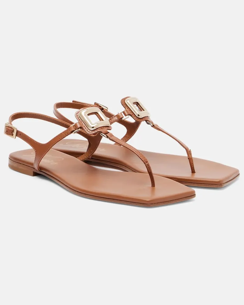 Roger Vivier Sandalen Viv' By The Sea aus Leder Braun