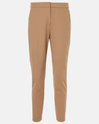 Max Mara Schmale Cropped-Hose Pegno aus Jersey Braun