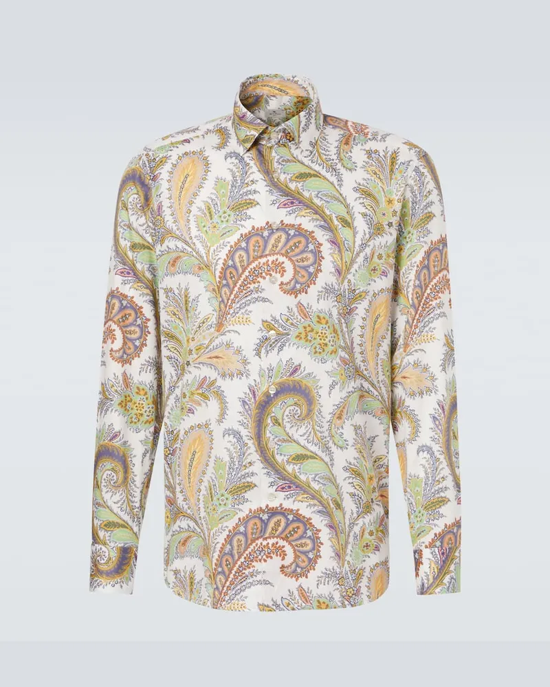 Etro Hemd aus Baumwollpopeline Multicolor