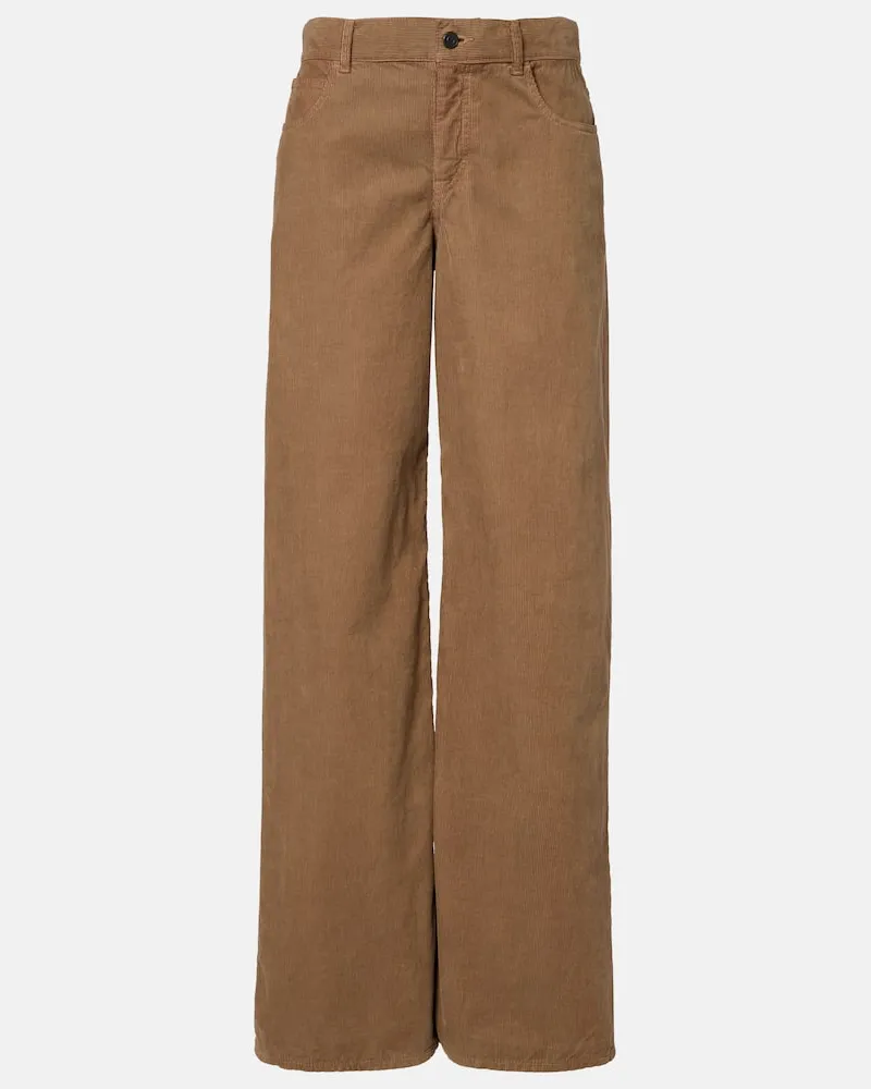The Row Weite Low-Rise-Hose Eglitta aus Cord Braun