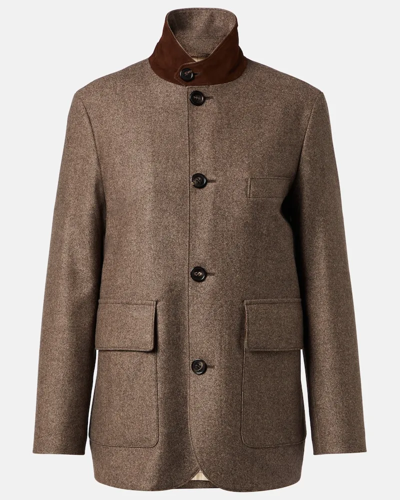 Loro Piana Jacke aus Wolle und Kaschmir Braun