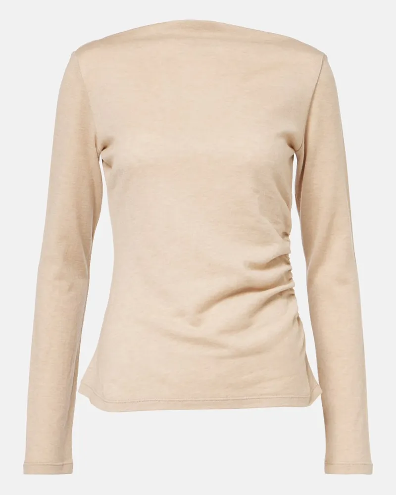 Max Mara Top aus einem Kaschmirgemisch Beige