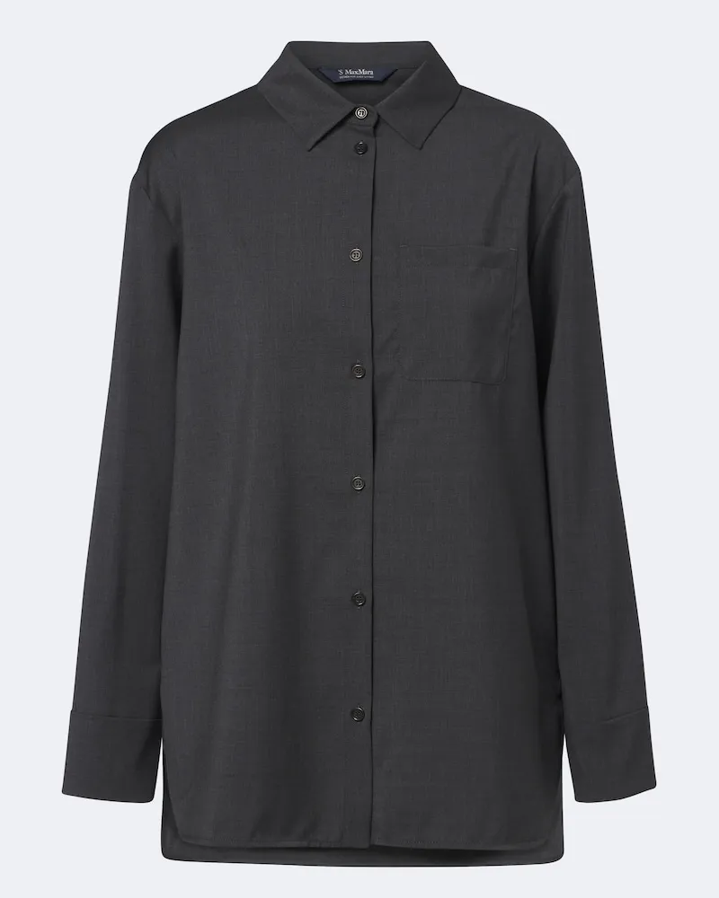 Max Mara Hemd aus Schurwolle Grau