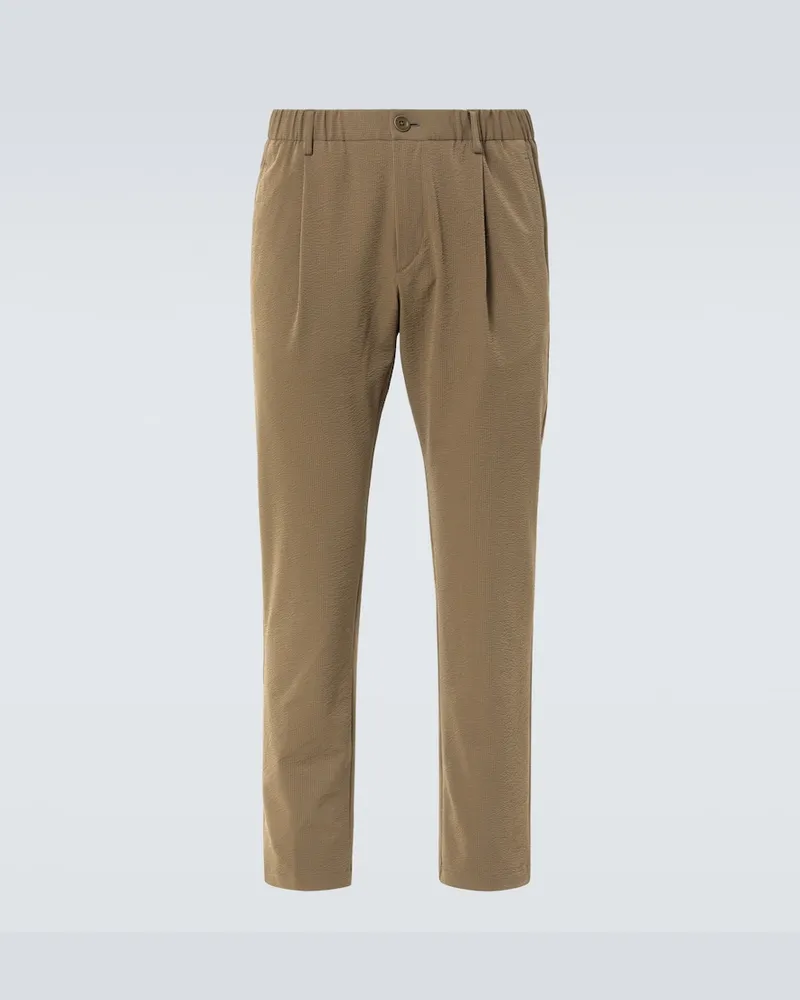 Herno Gerade Hose aus Seersucker Grün