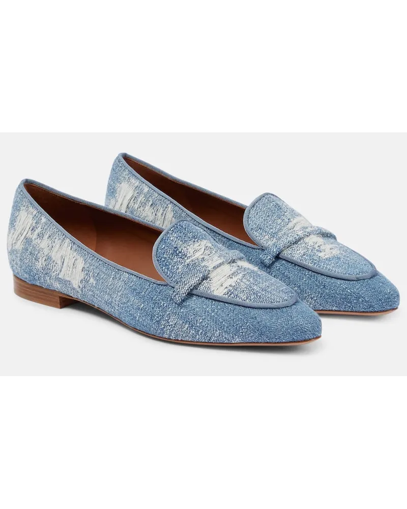 Malone Souliers Loafers Bruni aus Denim Blau