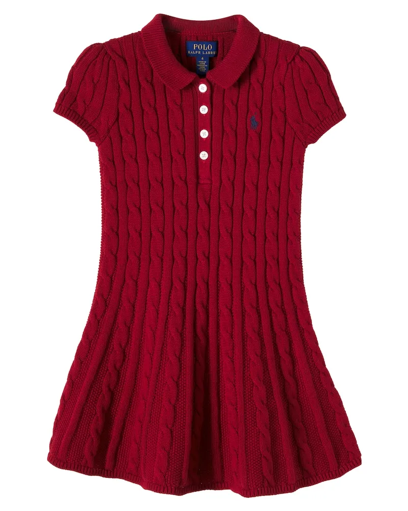 Ralph Lauren Polokleid aus Baumwolle Rot
