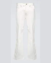 AMI Paris High-Rise Straight Jeans aus Baumwoll-Twill Weiss