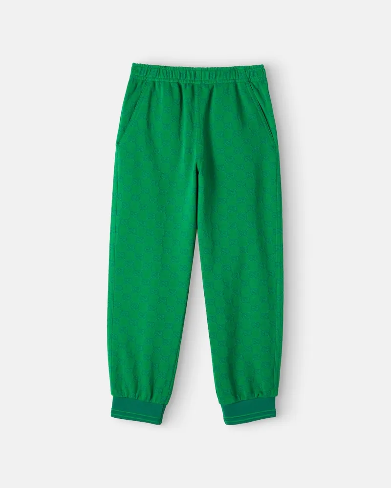 Gucci Jogginghose GG aus Baumwoll-Piqué Grün