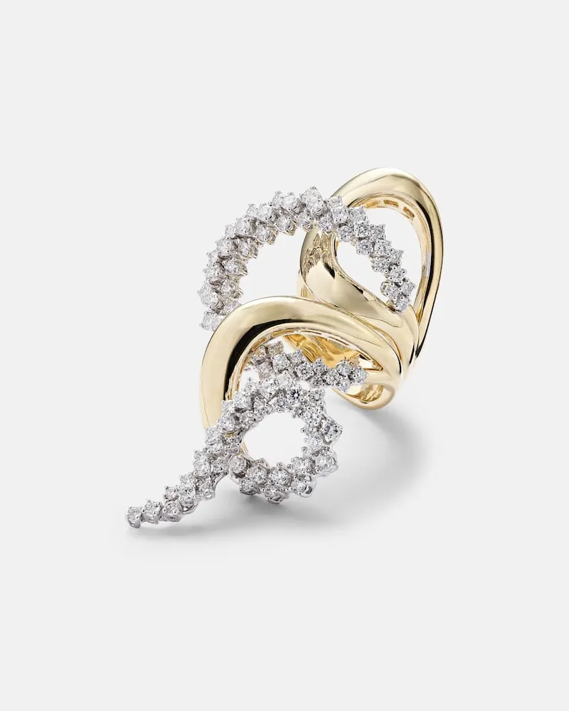 YEPREM Ring Golden Strada aus 18kt Gelb- und Weißgold mit Diamanten Gold
