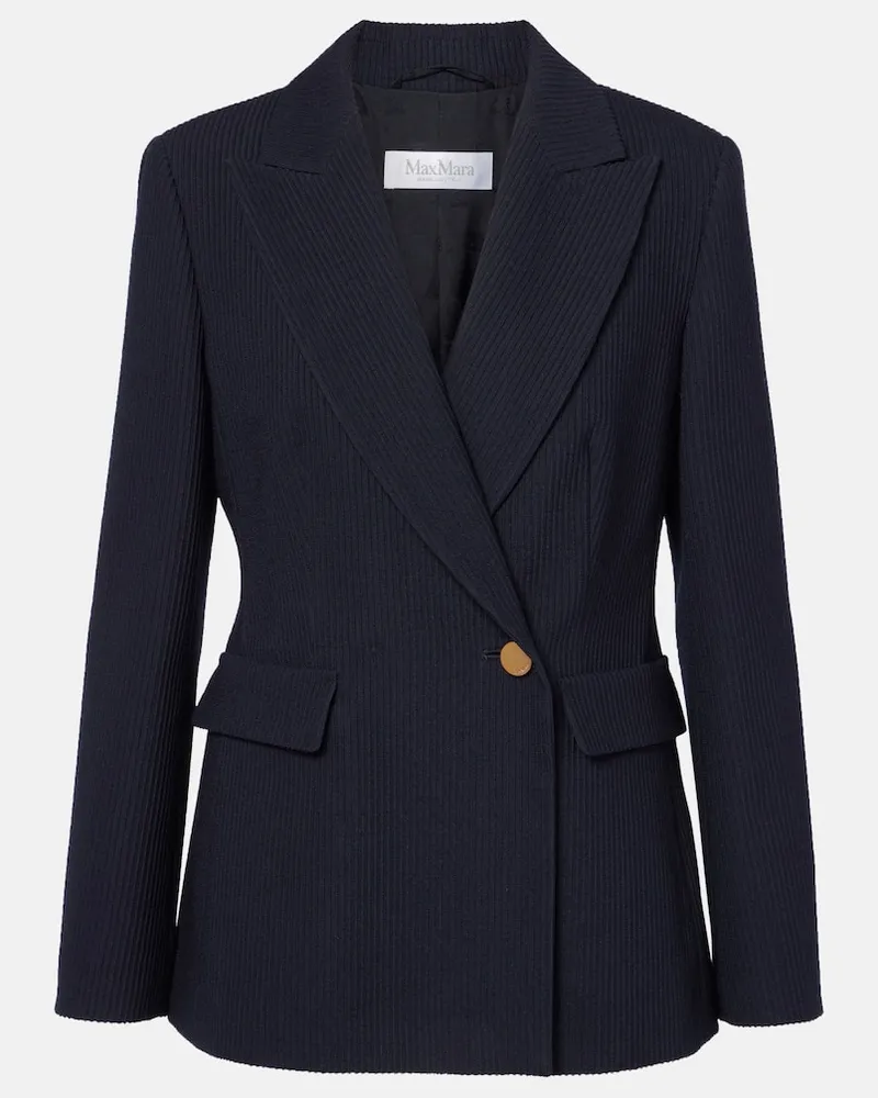 Max Mara Blazer Pagano aus einem Wollgemisch Blau