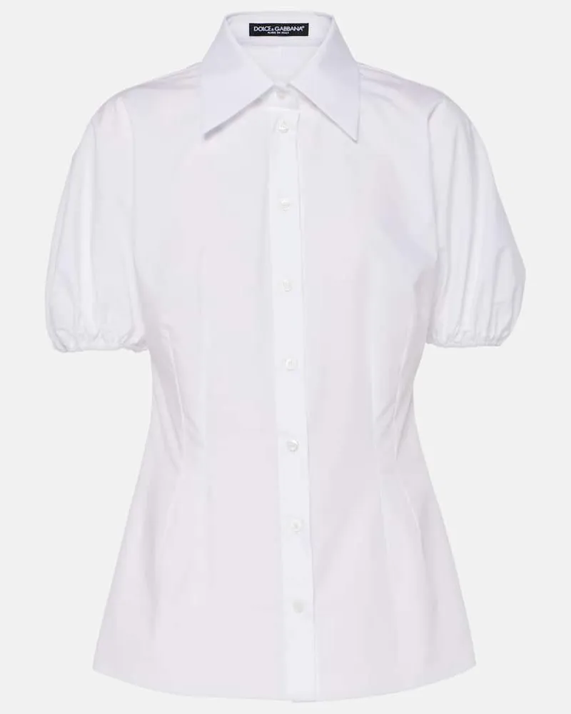 Dolce & Gabbana Bluse aus Baumwollpopeline Weiß