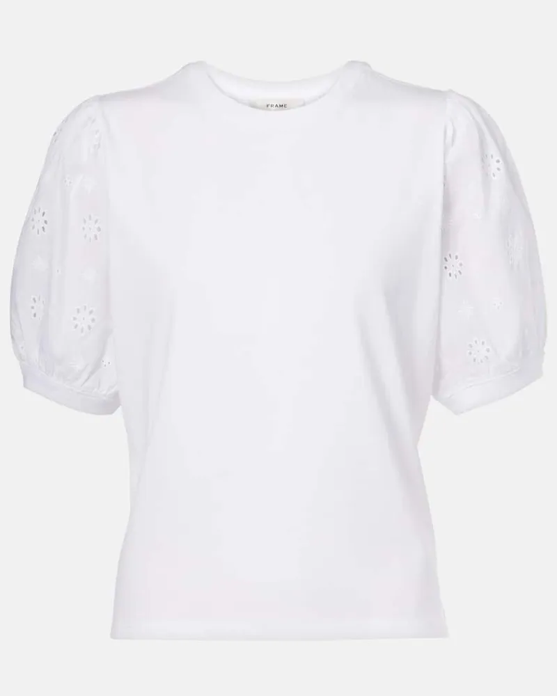 Frame Denim T-Shirt The Lace aus Baumwolle Weiß