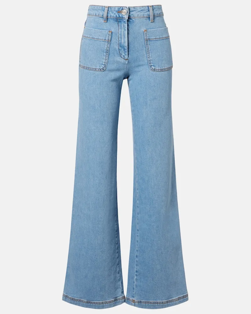 Etro Wide-Leg Jeans Pegaso Blau