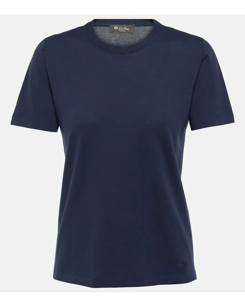 Loro Piana T-Shirt Angera aus Baumwolle Blau