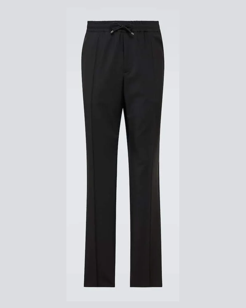 Valentino Garavani Schmale Hose aus Schurwolle und Mohair Schwarz