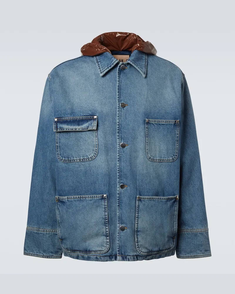 PLAN C Feldjacke aus Denim Blau