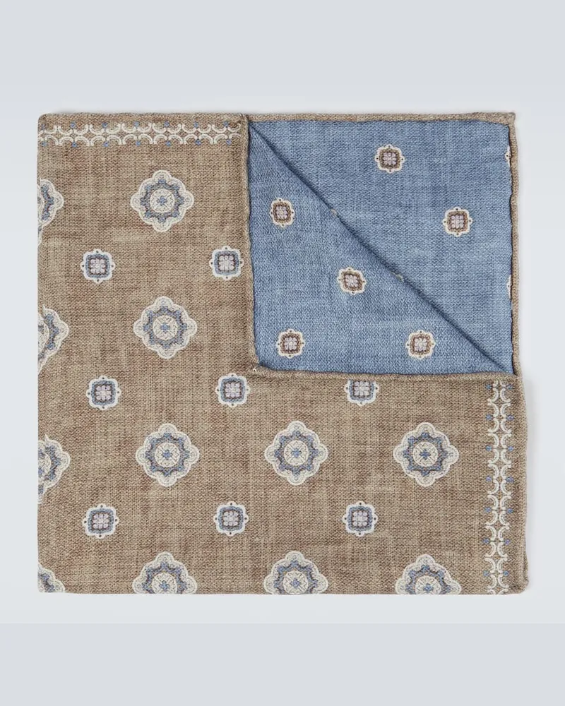 Brunello Cucinelli Einstecktuch aus Seide Beige