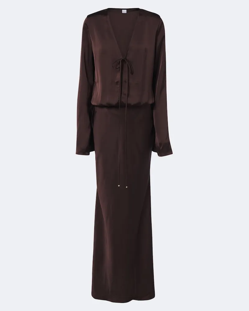 BANANHOT Maxikleid Nema aus Satin Braun
