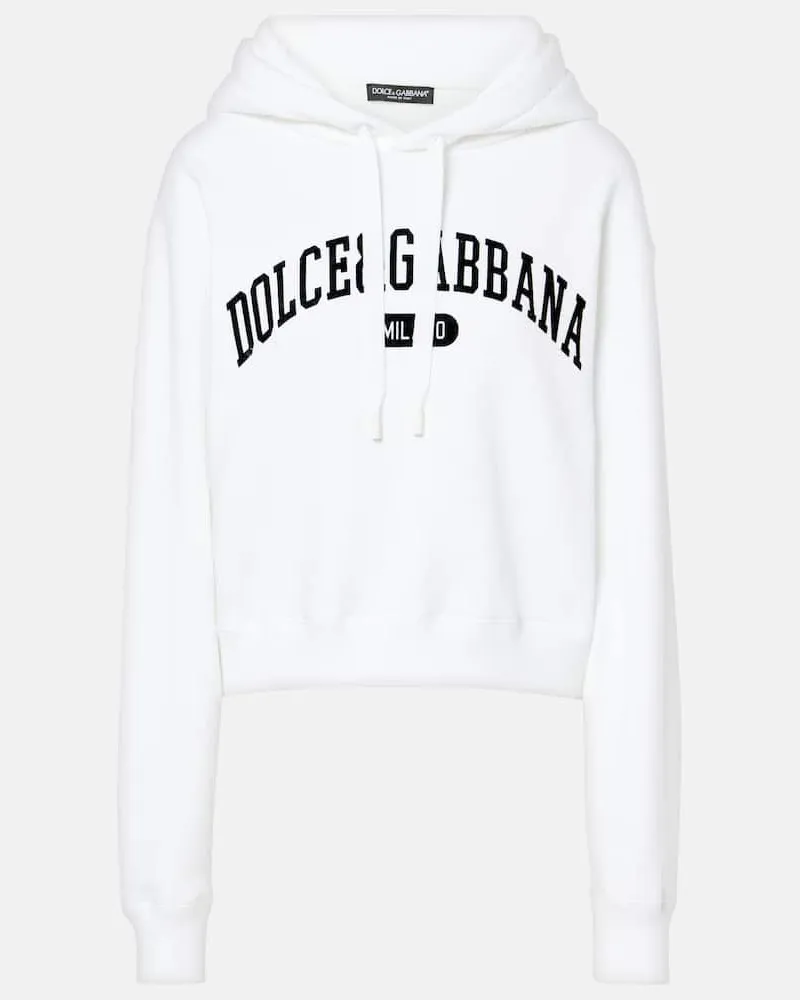 Dolce & Gabbana Hoodie aus Baumwolle Weiß