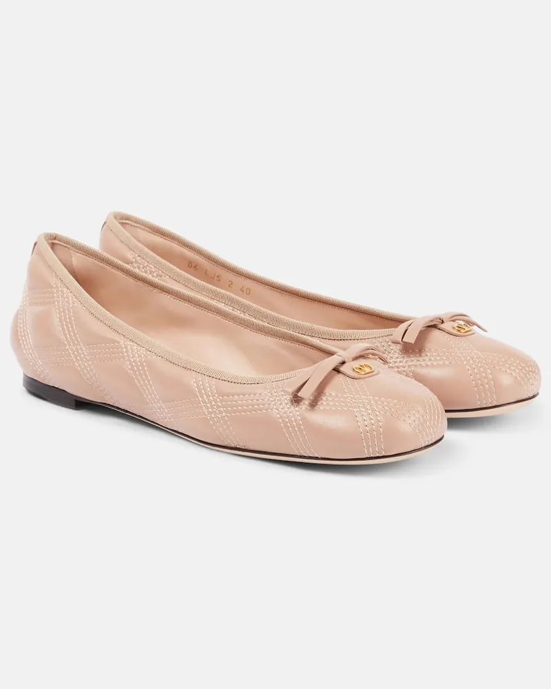 Valentino Garavani Ballerinas Quiltie aus Leder Rosa