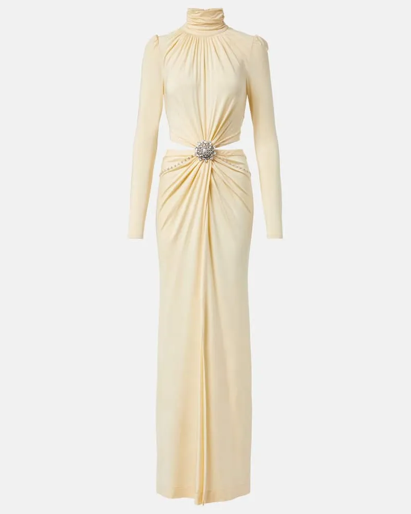 Paco Rabanne Robe mit Kristallen Weiã