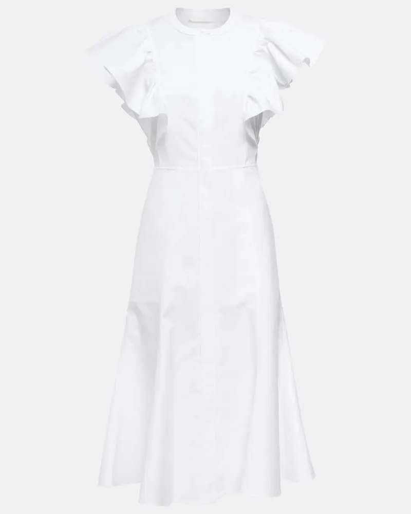 Chloé Chloé Midikleid aus Baumwolle Weiß