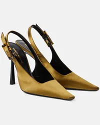 Saint Laurent Slingback-Pumps Climax aus Satin Gruen